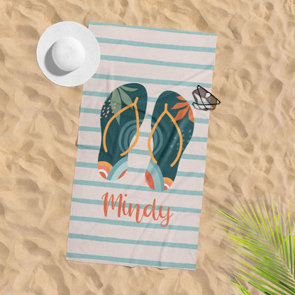 Personalized Beach Towel: Custom Name Poolside Vacation Gift