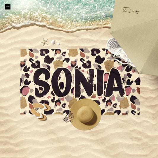 Personalized Beach Towel: Custom Name, Soft Cotton-Poly Blend
