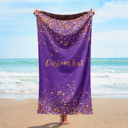 Personalized Glitter Beach Towel: Custom Vacation Gift