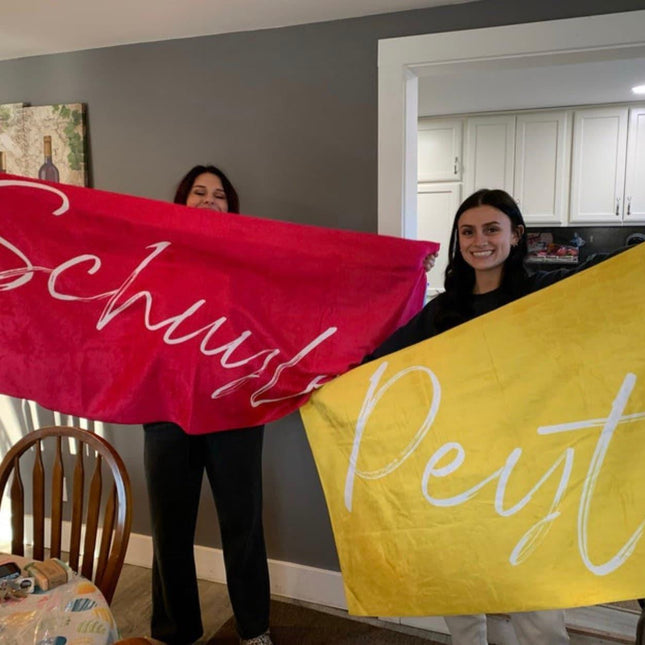Personalized Beach Towel: Bold Font Custom Name, Soft Cotton Blend