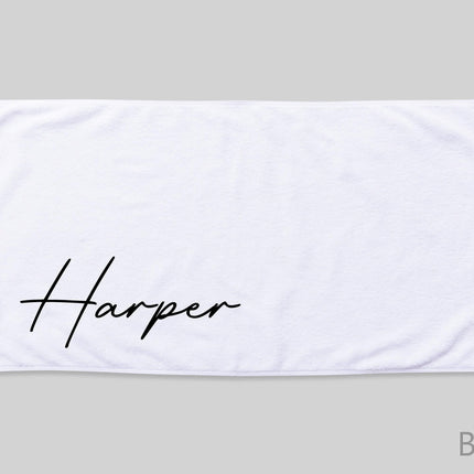 Personalized Script Name Beach Towel: Custom Vacation Gift