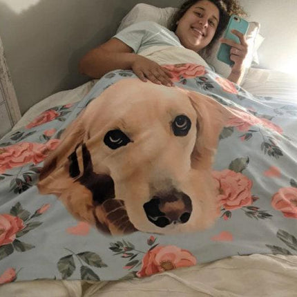 Portrait Pet Beach Towel Pet Photo + Name Custom Dog Personalized Dog Beach Towel Cat Picture Blanket Pet Photo Customized Gift