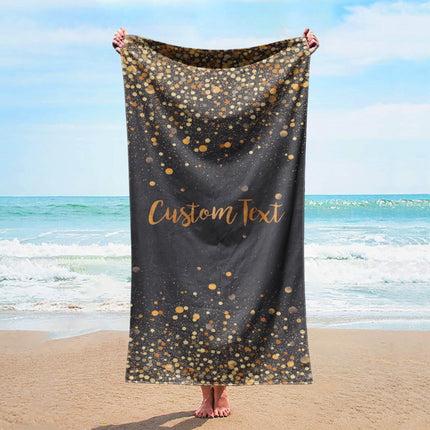 Personalized Glitter Beach Towel: Custom Vacation Gift
