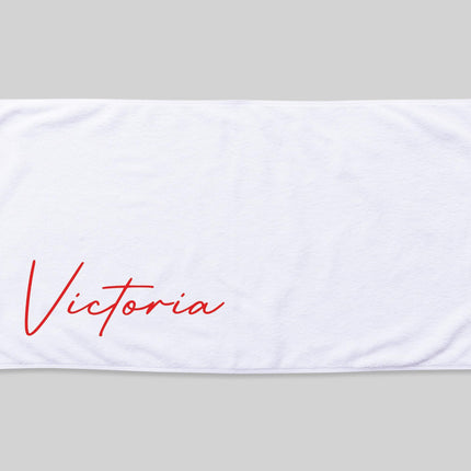 Personalized Script Name Beach Towel: Custom Vacation Gift