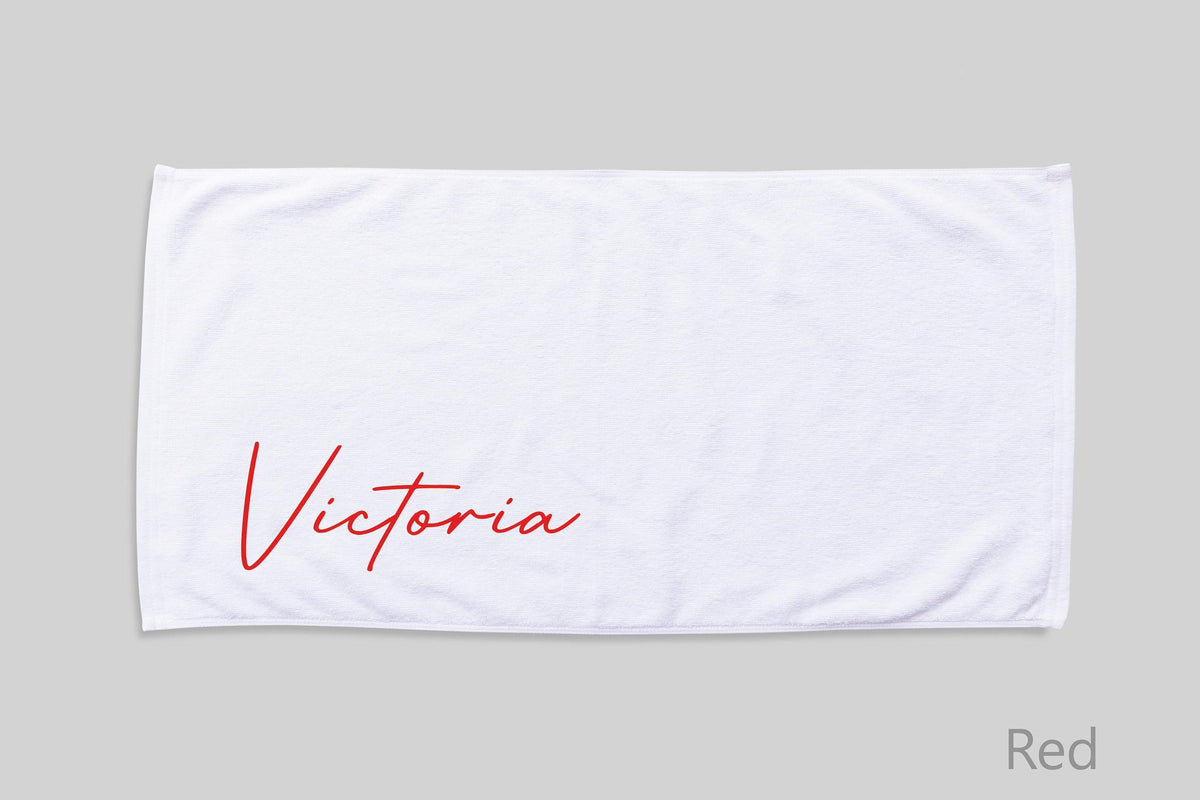 Personalized Script Name Beach Towel: Custom Vacation Gift