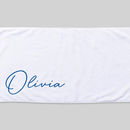 Personalized Script Name Beach Towel: Custom Vacation Gift