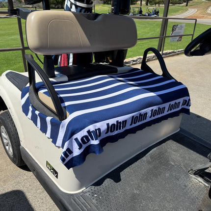 Striped Golf Cart Seat Cover, Cloth, Custom Design