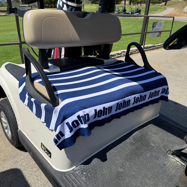 Striped Golf Cart Seat Cover, Cloth, Custom Design