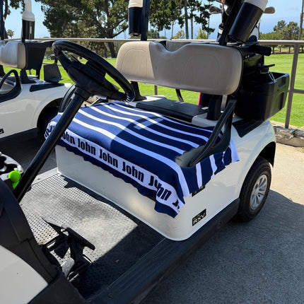 Striped Golf Cart Seat Cover, Cloth, Custom Design