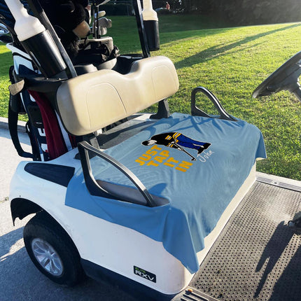 "Stylish golf cart seat cover with a snug fit, designed for comfort and protection. Features durable, high-quality fabric that resists wear and weather while adding a clean, upgraded look to standard golf cart seating. Easy to install and remove, this seat cover enhances comfort during rides while keeping seats safe from dirt, spills, and fading."
