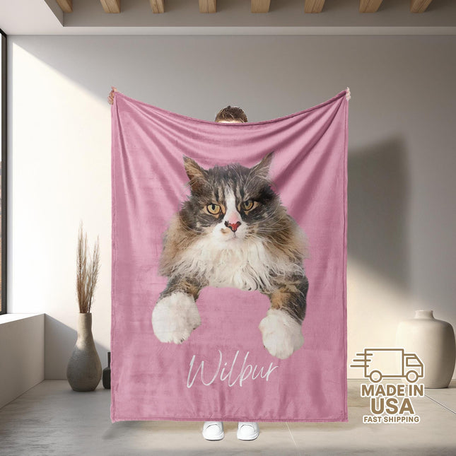 Custom Pet Photo Blanket: Personalized Dog or Cat Blanket
