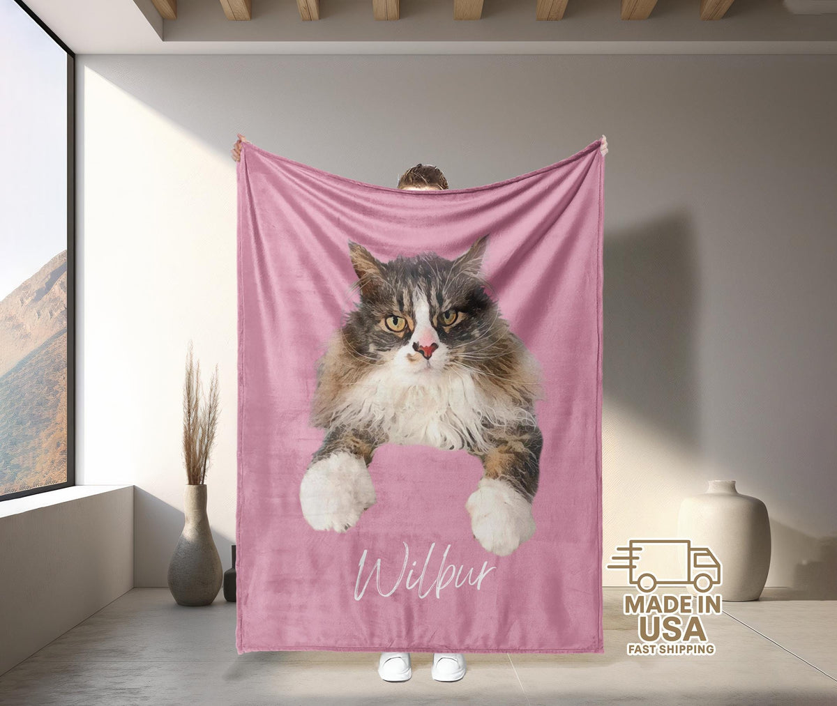 Custom Pet Photo Blanket: Personalized Dog or Cat Blanket