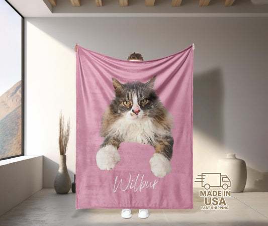 Custom Pet Photo Blanket: Personalized Dog or Cat Blanket