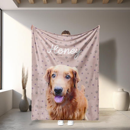 Custom Pet Photo Blanket: Personalized Dog or Cat Blanket
