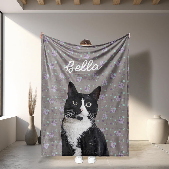Custom Pet Photo Blanket: Personalized Dog or Cat Blanket