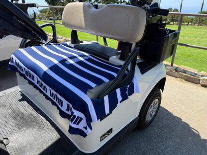 Striped Golf Cart Seat Cover, Cloth, Custom Design