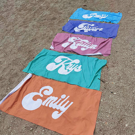 Personalized Beach Towel: Bold Font Custom Name, Vacation Gift