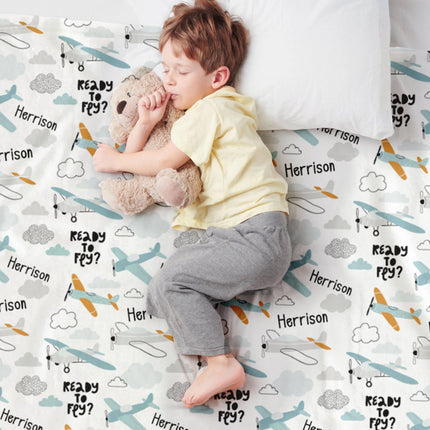 New hand-drawn childish animal pattern with forest animals blanket