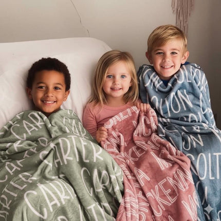 Personalized Kids Name Blanket: Custom Minky or Sherpa Fleece