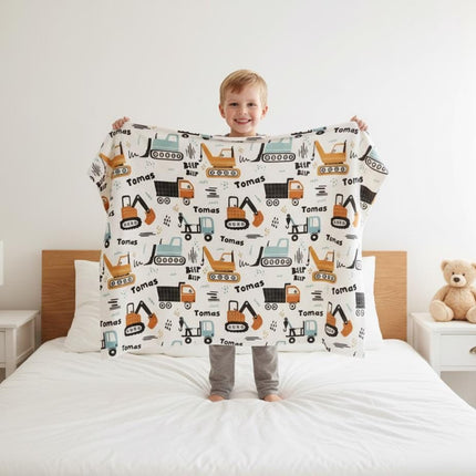 Personalized Dinosaur Blanket: Minky or Sherpa Kids Blanket