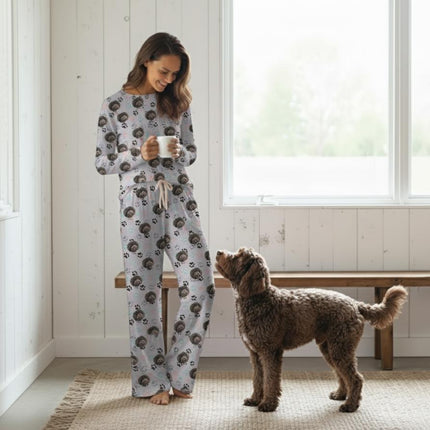 Custom Paw Deaign Pet Portrait Pajama Pants: Personalized Dog or Cat Photo