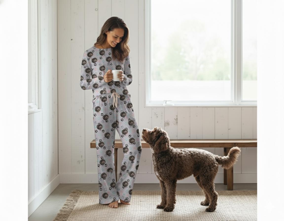 Custom Paw Deaign Pet Portrait Pajama Pants: Personalized Dog or Cat Photo