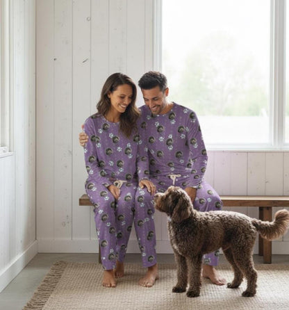 Custom Paw Deaign Pet Portrait Pajama Pants: Personalized Dog or Cat Photo
