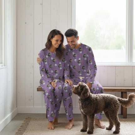 Custom Paw Deaign Pet Portrait Pajama Pants: Personalized Dog or Cat Photo