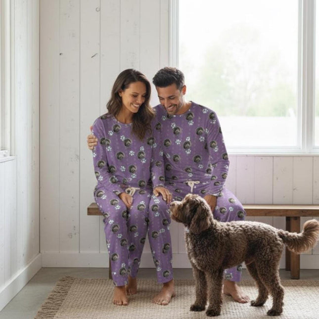 Custom Paw Deaign Pet Portrait Pajama Pants: Personalized Dog or Cat Photo