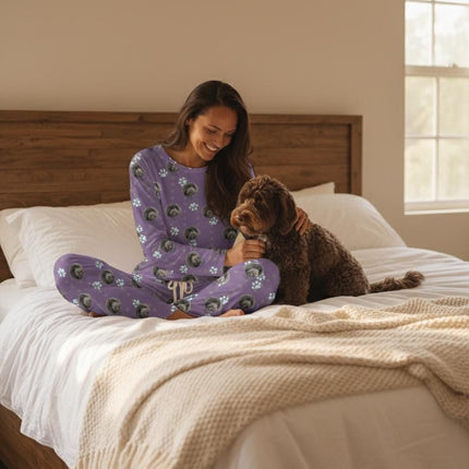 Custom Paw Deaign Pet Portrait Pajama Pants: Personalized Dog or Cat Photo