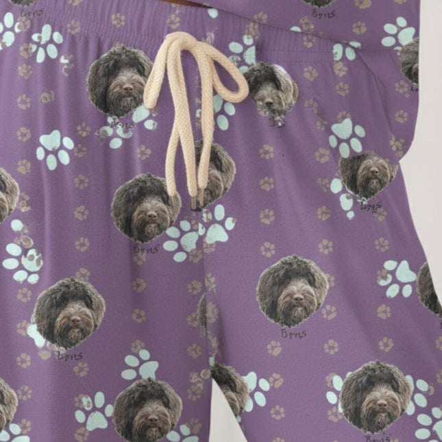 Custom Paw Deaign Pet Portrait Pajama Pants: Personalized Dog or Cat Photo