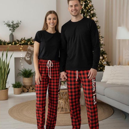 Personalized Christmas Plaid Pajama Pants: Custom Family Pajamas