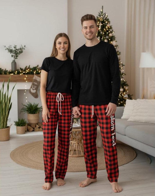 Personalized Christmas Plaid Pajama Pants: Custom Family Pajamas