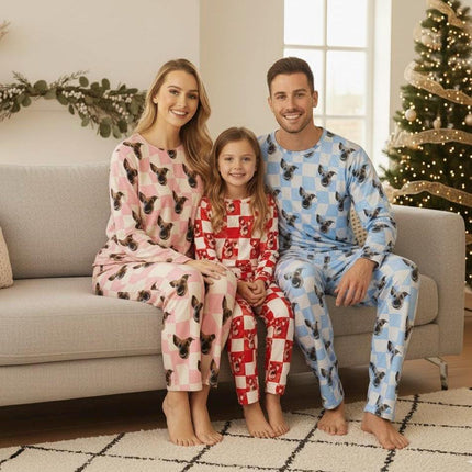 Personalized Pet Photo Pajama, Custom Dog & Cat Portrait PJs, Family Matching Loungewear