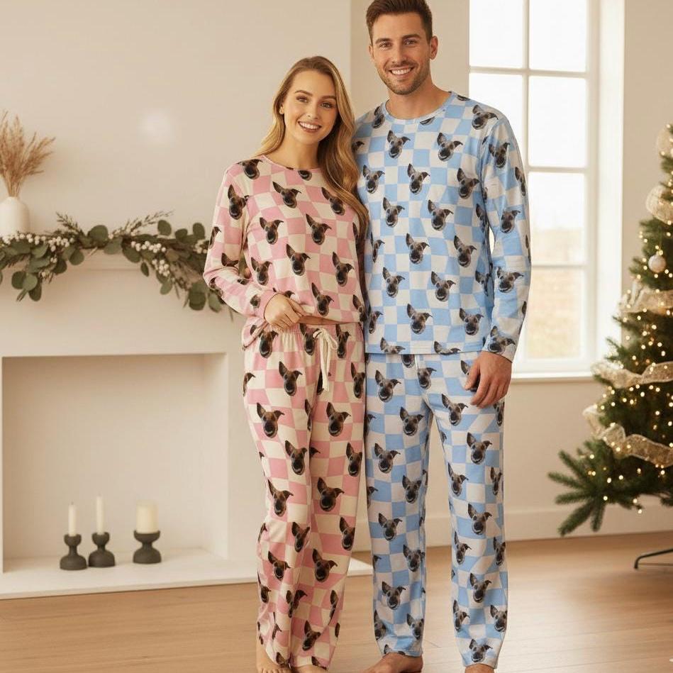 Personalized Pet Photo Pajama, Custom Dog & Cat Portrait PJs, Family Matching Loungewear