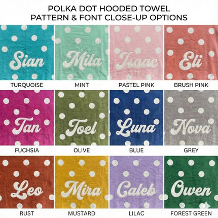 Personalized Kids Hooded Towel with Name | Custom Polka Dot Beach Towel for Toddlers & Kids | Easter Basket Filler Gift | Kids Bath Poncho