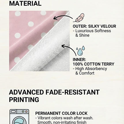 Personalized Kids Hooded Towel with Name | Custom Polka Dot Beach Towel for Toddlers & Kids | Easter Basket Filler Gift | Kids Bath Poncho