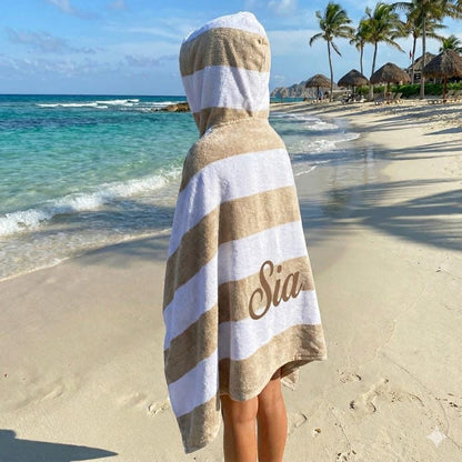 Personalized Kids Hooded Towel: Retro Vans Checkerboard, Custom Name