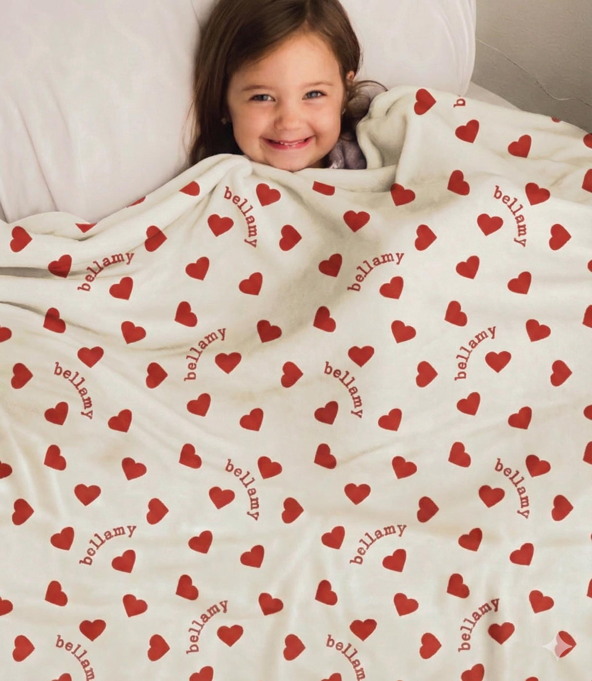 Valentines Day Gift for Daughter, Personalized Name Blanket, Cute Heart Pattern Throw, Kids Birthday Gift, Custom Baby Girl Swaddle