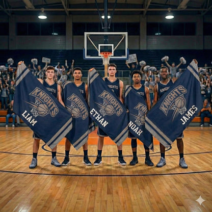 Custom Sports Team Logo Towel, Personalized Gym Rally Towel