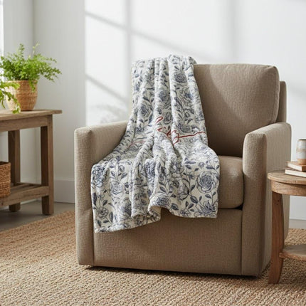 Personalized Watercolor Floral Blanket: Custom Name Minky or Sherpa