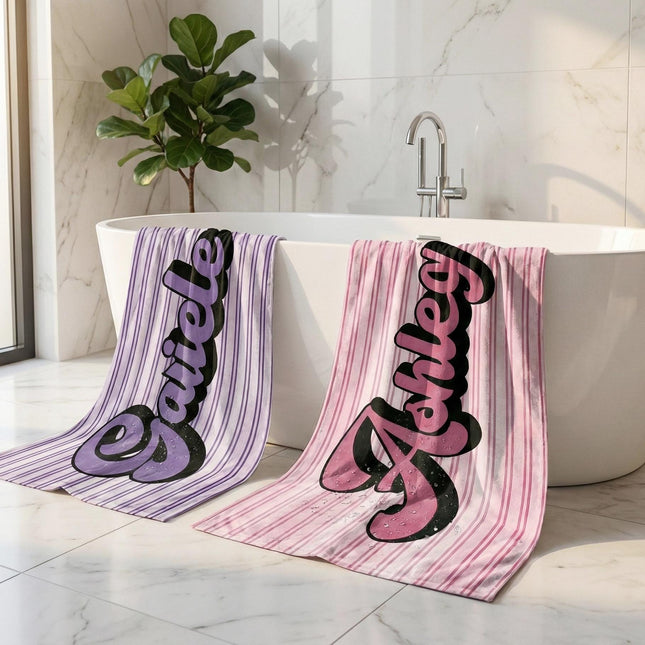 RETRO Multi Style personalized gifts, Beach Towel With Name, Birthday Vacation Gift, girl gift