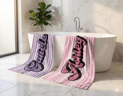 RETRO Multi Style personalized gifts, Beach Towel With Name, Birthday Vacation Gift, girl gift