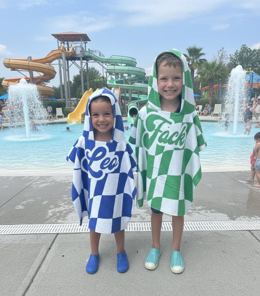 Personalized Checkerboard Beach Towel: Retro Style Custom Name Gift