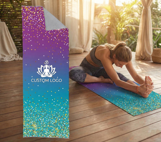Personalized Glitter Design Large Yoga Mat Towel