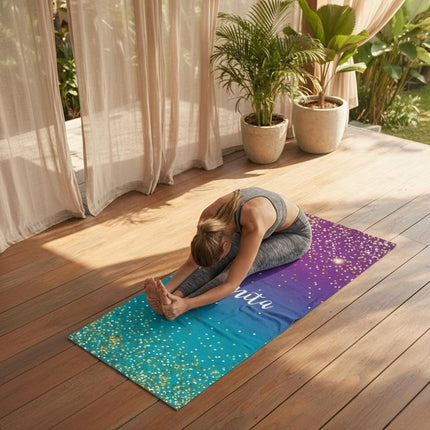 Personalized Glitter Design Large Yoga Mat Towel