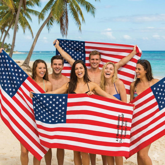 US Flag Personalized Beach Towel Personalized Name Bath Towel Custom Pool Towel Beach Towel With Name Outside Birthday Vacation Gift