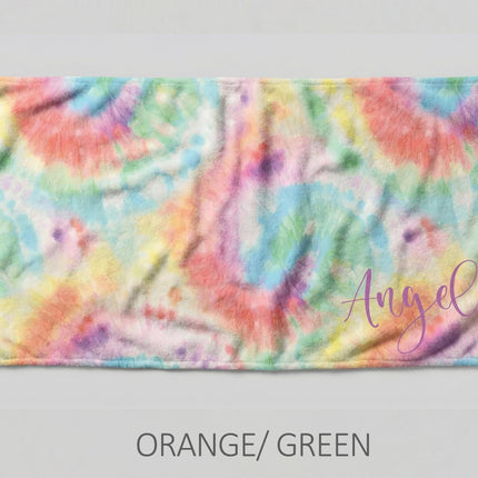 Personalized Tie Dye Beach Towel: Custom Name Pool Towel