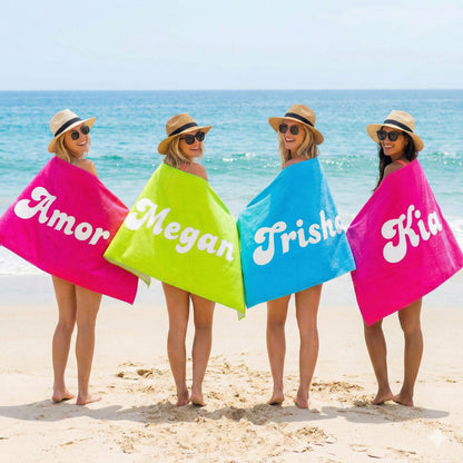 Personalized Beach Towel: Bold Font Custom Name Bath & Pool Towel