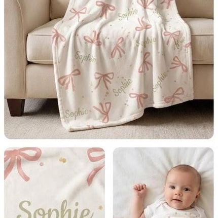 Personalized Strawberry Kids Blanket: Plush Minky or Sherpa, Birthday Gift